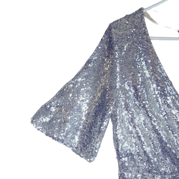 VERO MODA SILVER SEQUIN DRESS - Picture 9 of 9